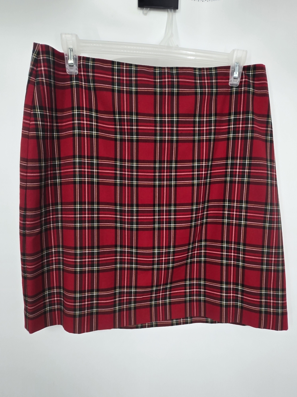 Talbots Red Tartan Plaid Pencil Skirt Size 14 (7339)